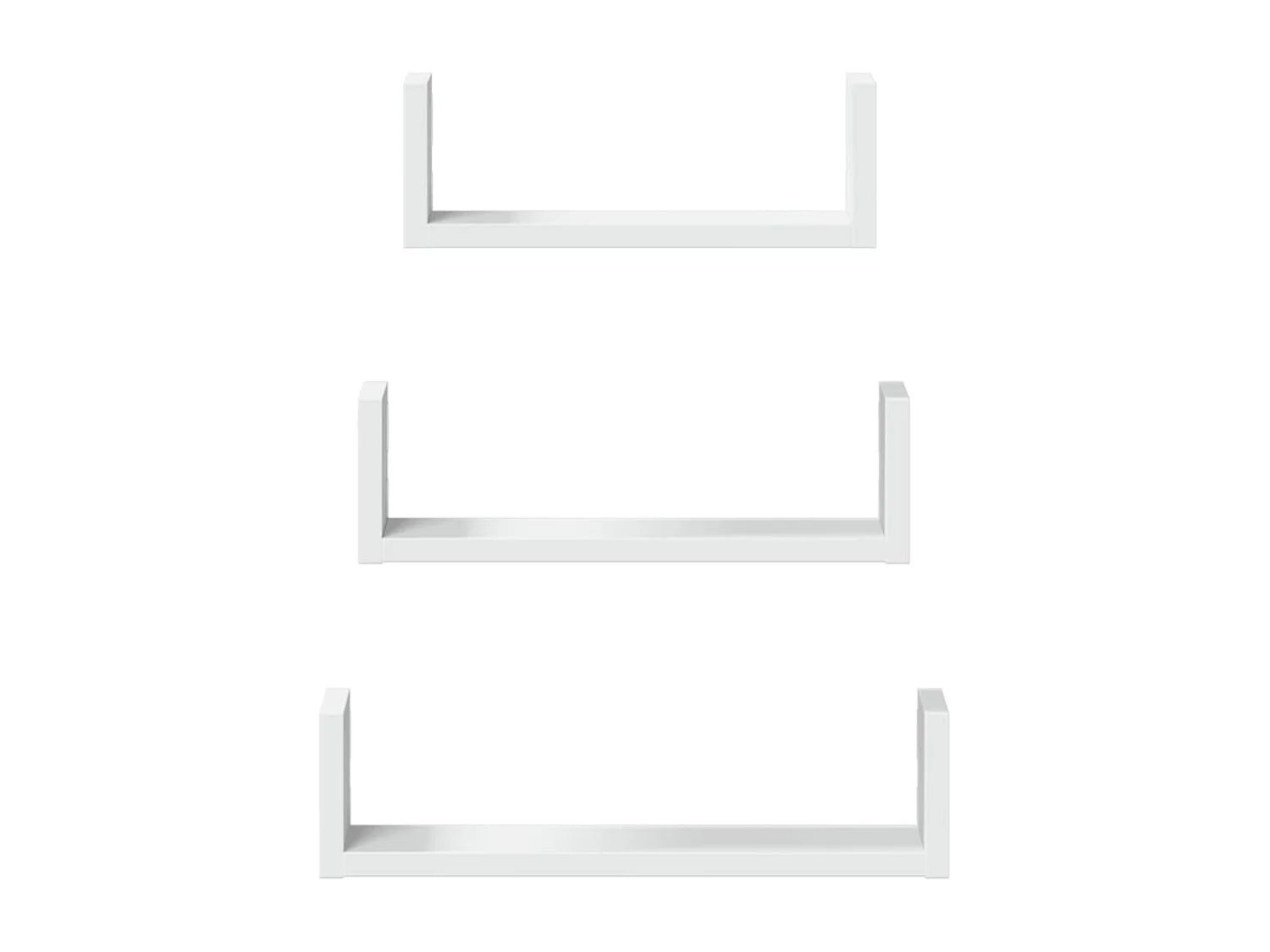 Wandschappen 3 st bewerkt hout wit