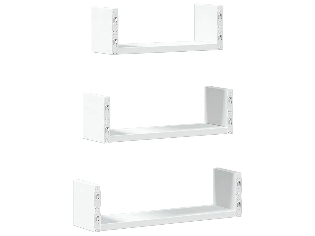 Prateleira de parede 3 pcs derivados de madeira branco