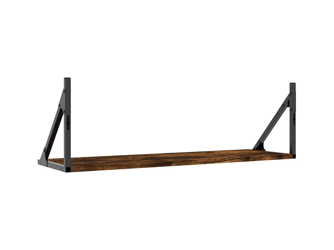 Wandregale 2 Stk. Räuchereiche 80x25x25,5 cm Holzwerkstoff