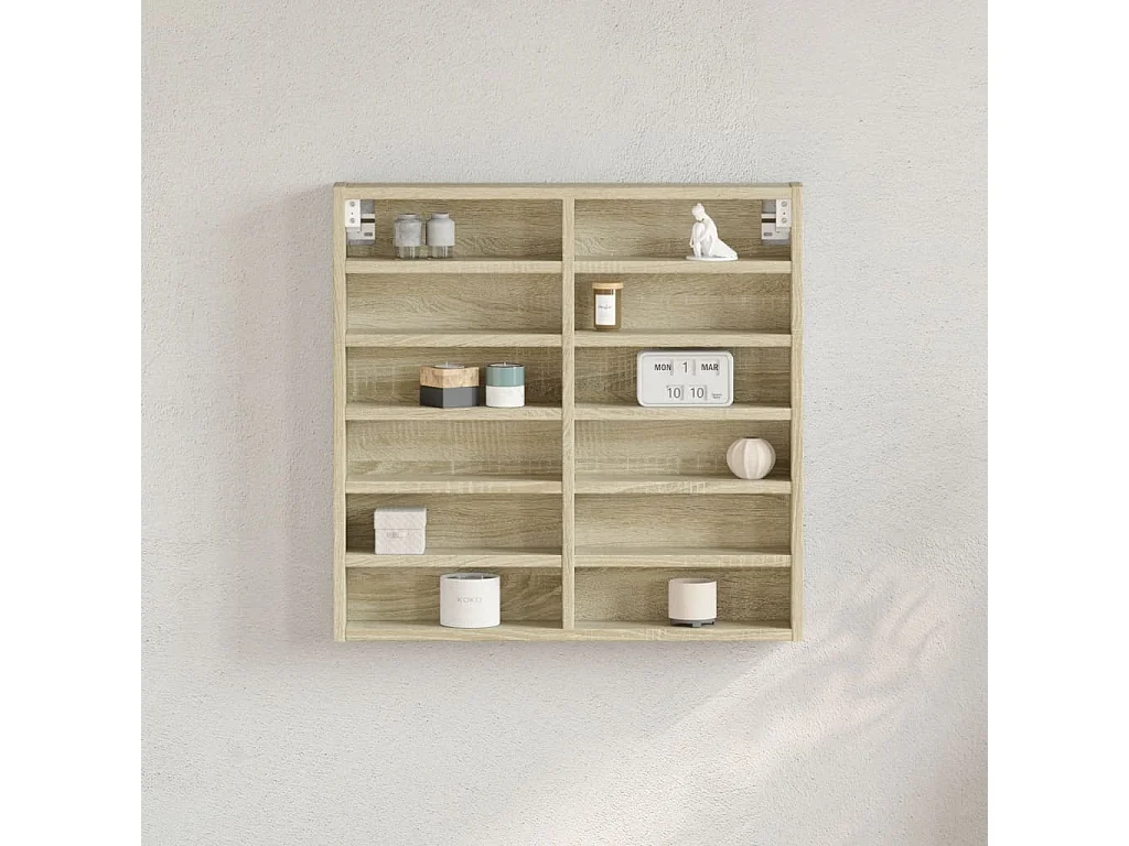 Armoire à vitrine chêne sonoma 60x8,5x58 cm bois d'ingénierie