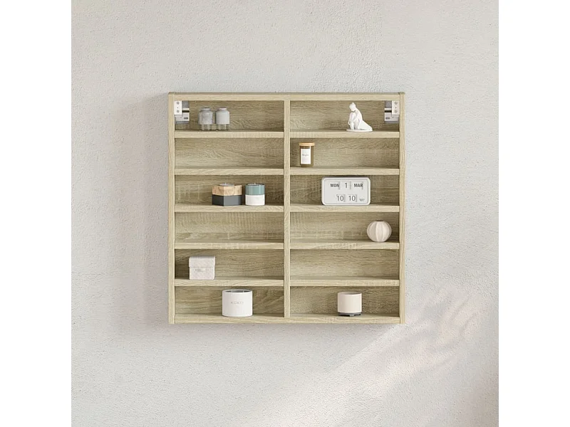 Armoire à vitrine chêne sonoma 60x8,5x58 cm bois d'ingénierie