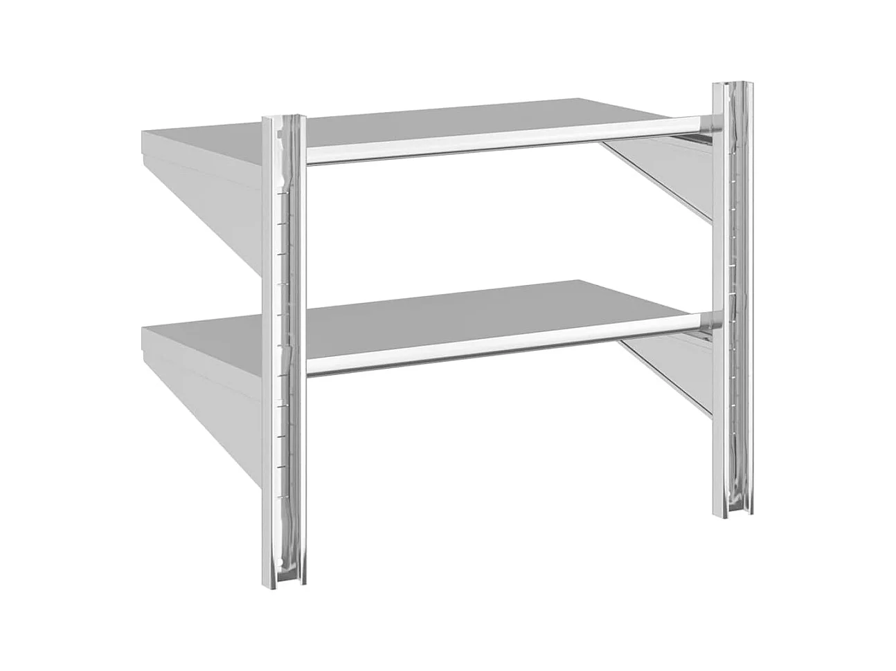 Wandschap 2-laags 75x40x60 cm roestvrijstaal zilverkleurig