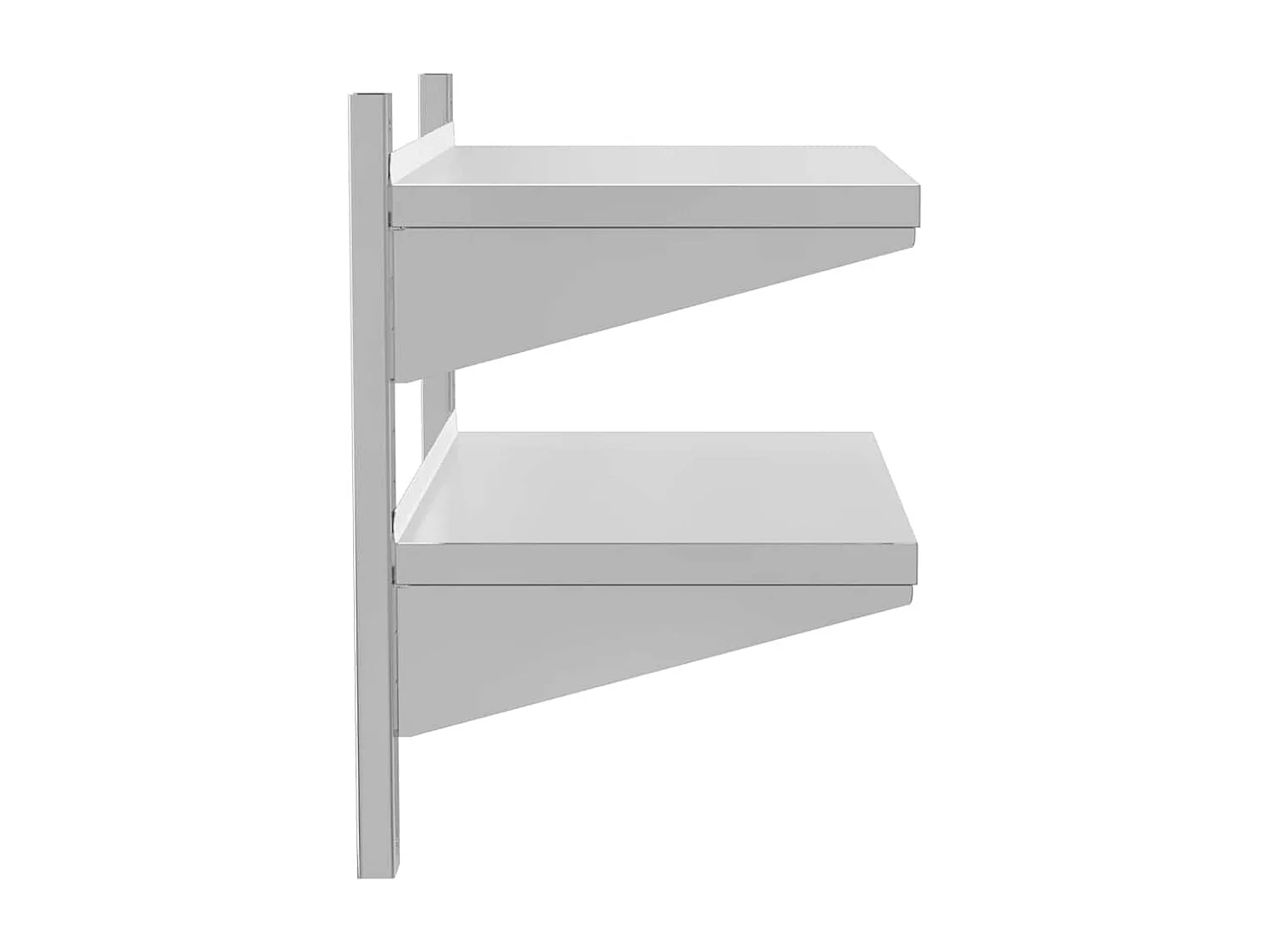 Étagère murale à 2 niveaux 75x40x60 cm argenté acier inoxydable