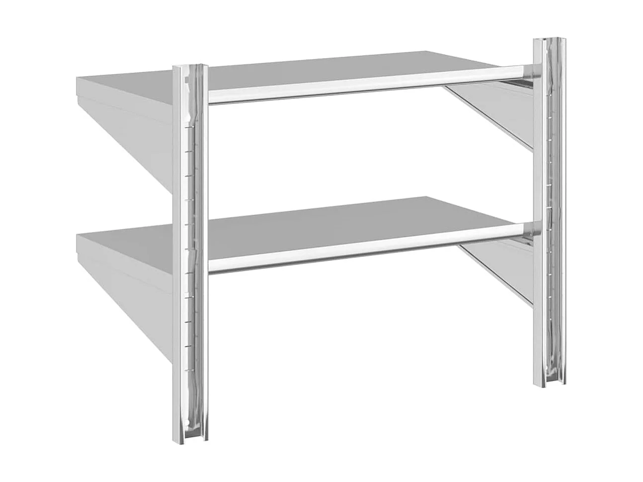 Étagère murale à 2 niveaux 75x40x60 cm argenté acier inoxydable