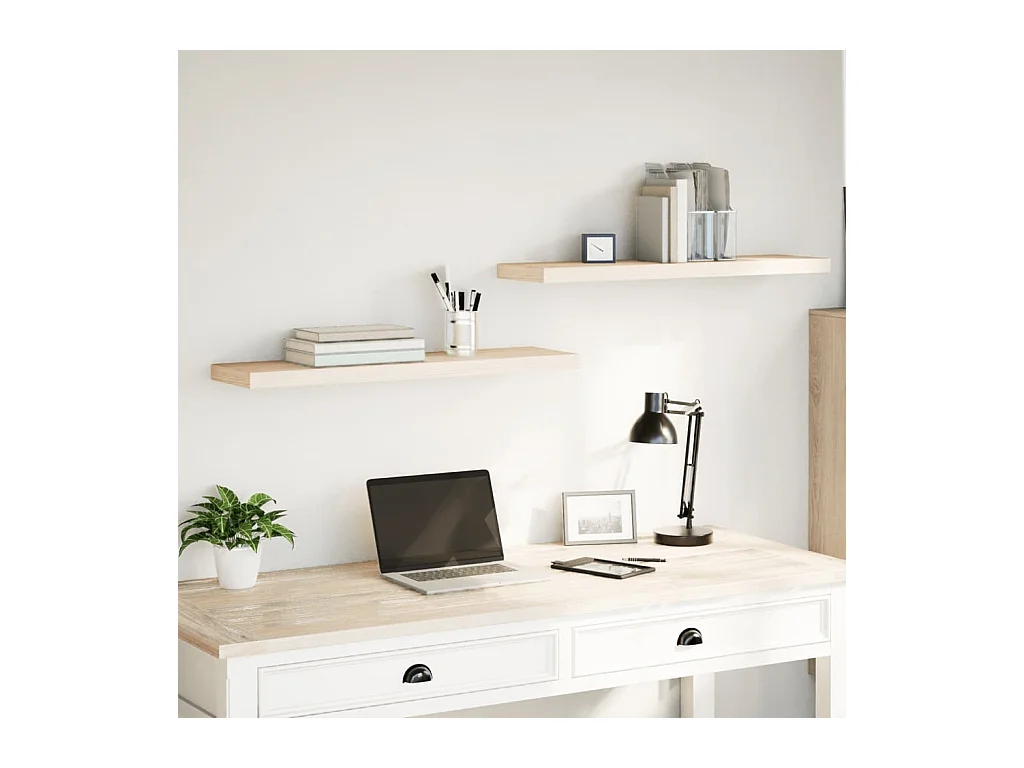 Estantes flotantes 2 uds madera de ingeniería 60x23,5x4 cm