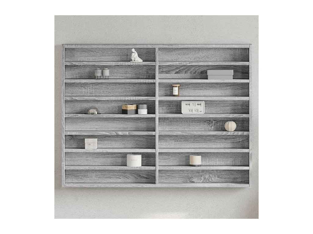 Armário vitrine 100x8,5x75 cm derivados de madeira cinza sonoma