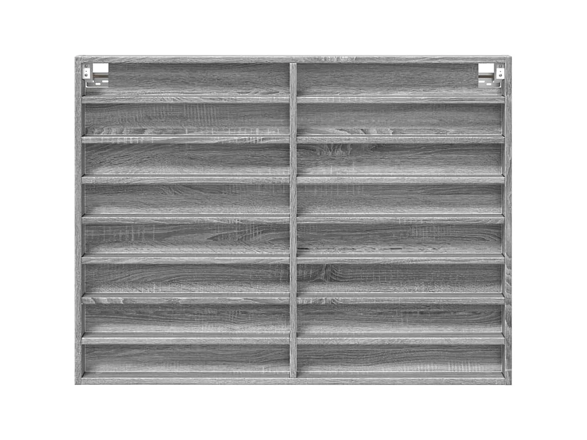 Armário vitrine 100x8,5x75 cm derivados de madeira cinza sonoma