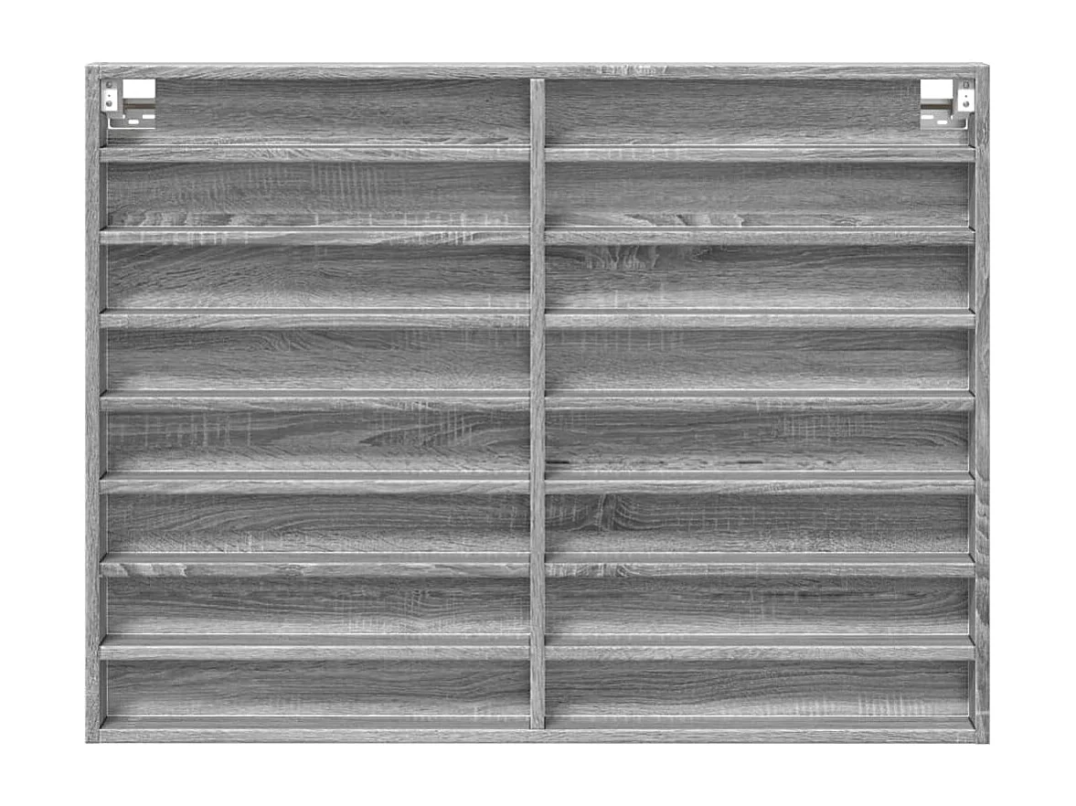 Armoire à vitrine sonoma gris 100x8,5x75 cm bois d'ingénierie