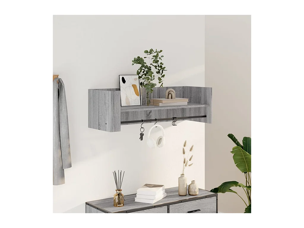 Étagère murale sonoma gris 100x35x30,5 cm bois ingénierie