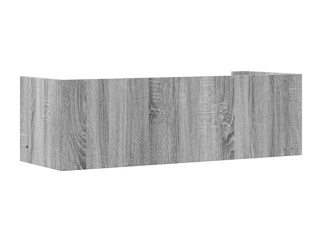 Wandschap 100x35x30,5 cm bewerkt hout grijs sonoma eikenkleurig