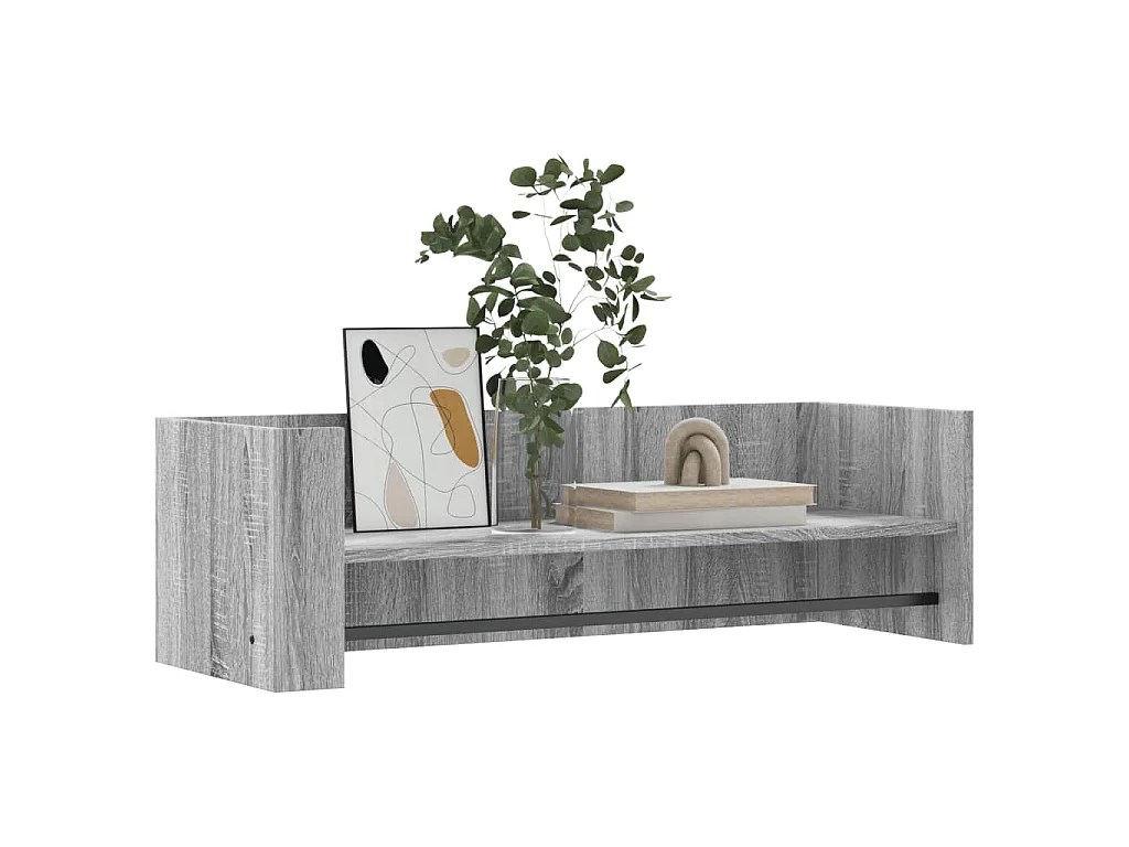 Wandschap 100x35x30,5 cm bewerkt hout grijs sonoma eikenkleurig
