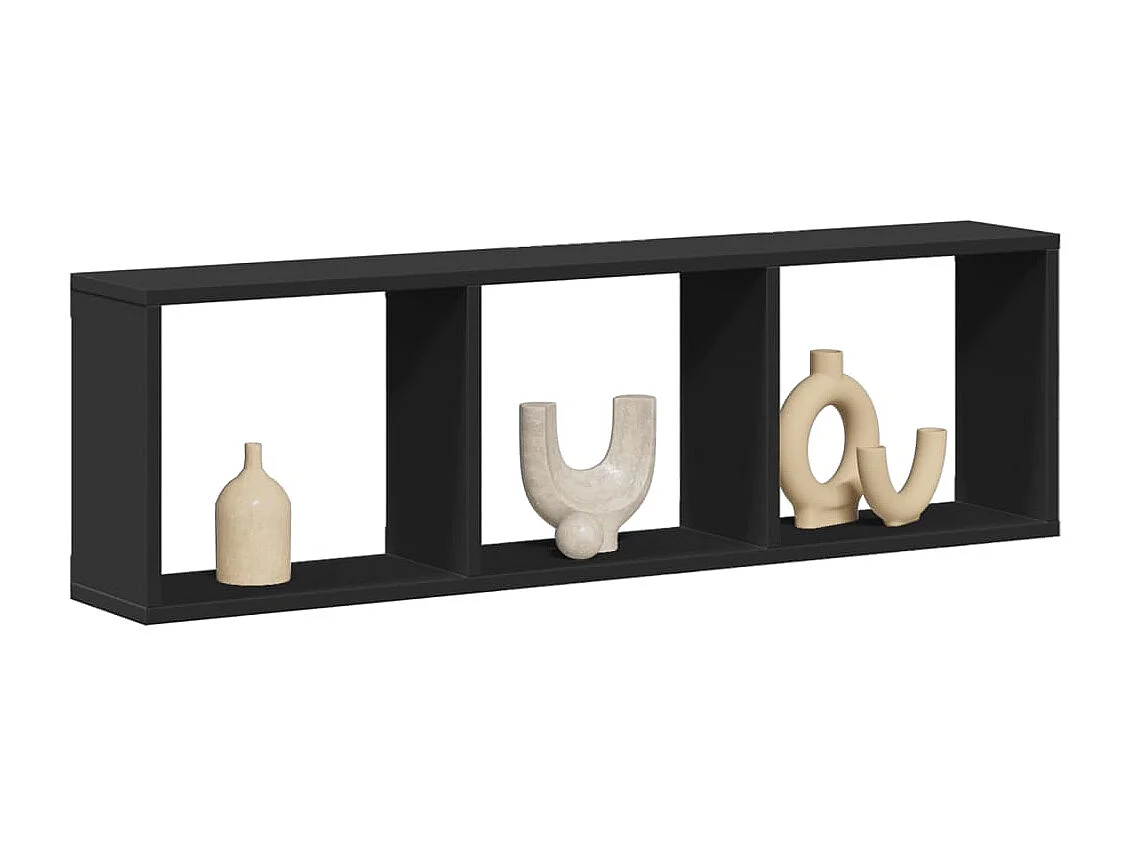 Wandschrank 100x16x30 cm Schwarz Holzwerkstoff