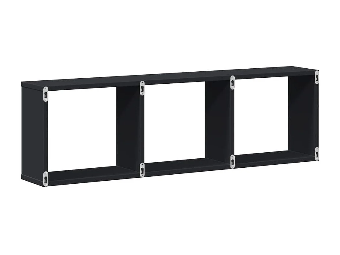 Wandschrank 100x16x30 cm Schwarz Holzwerkstoff