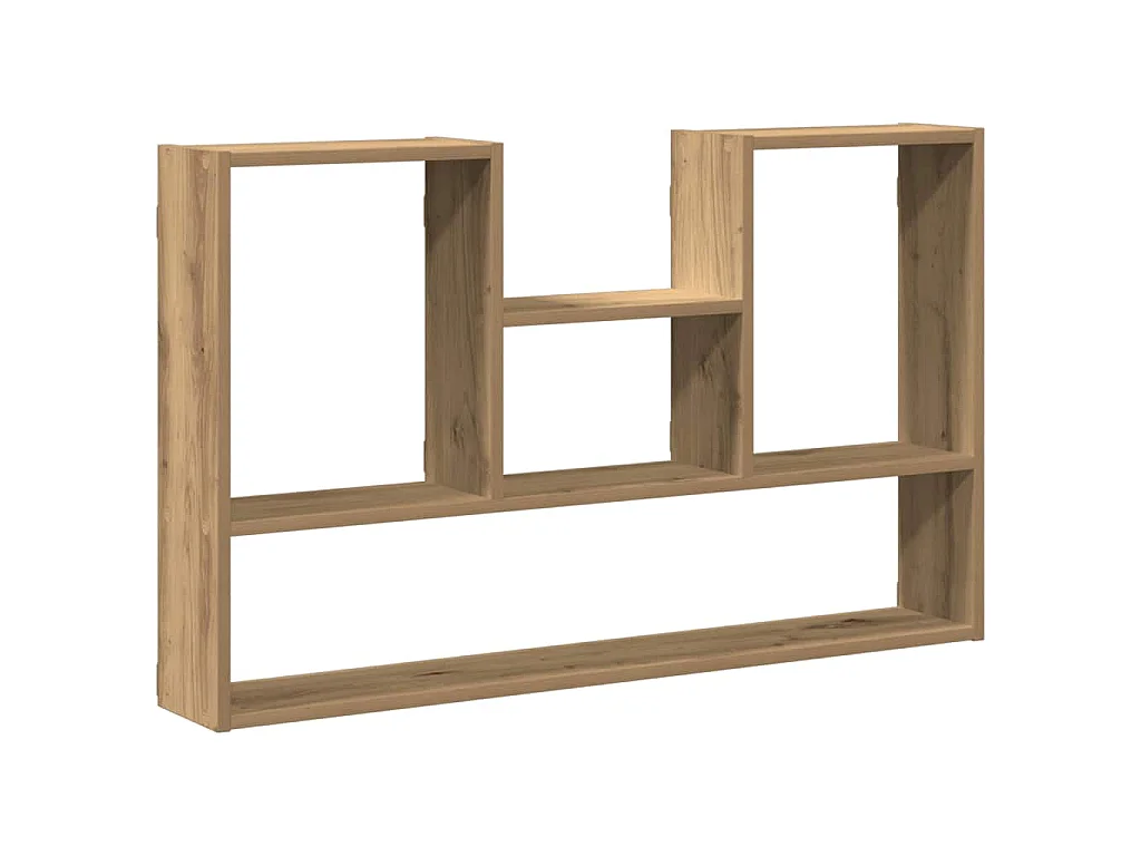 Wandschap 99x15x60 cm bewerkt hout artisanaal eikenkleurig