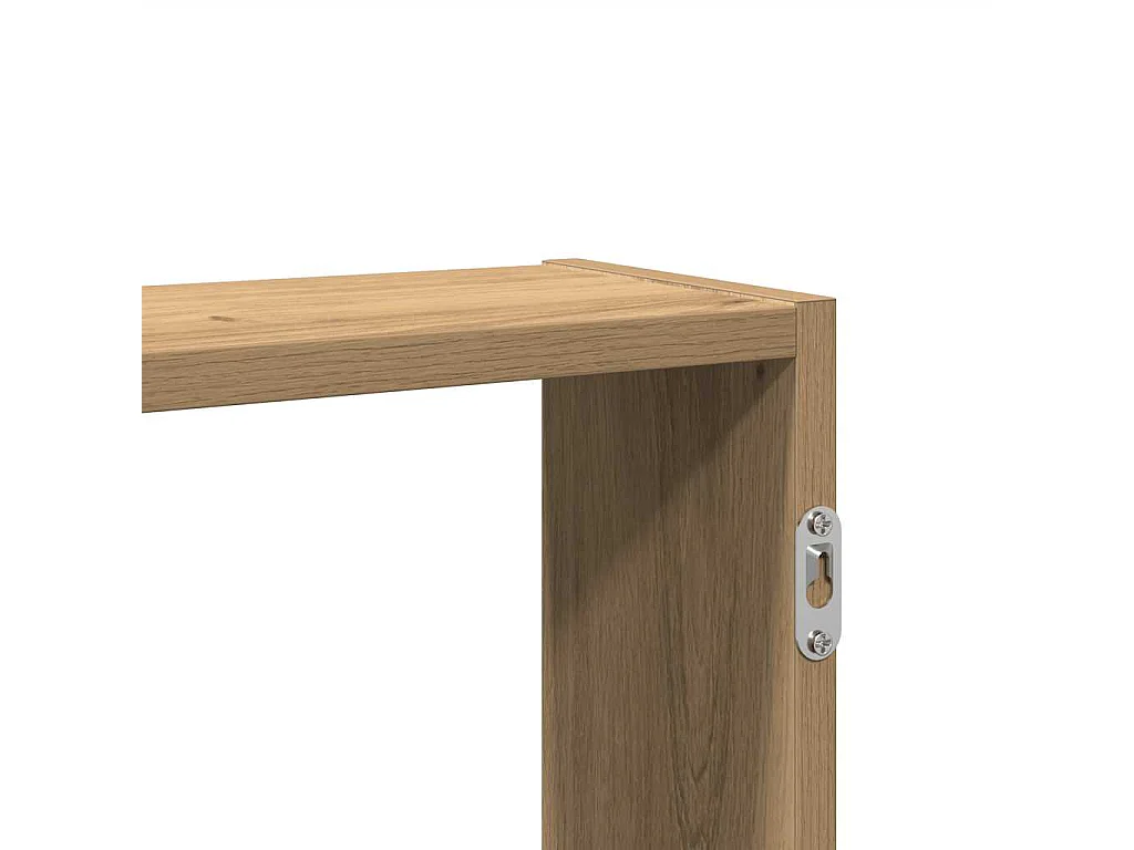 Wandschap 99x15x60 cm bewerkt hout artisanaal eikenkleurig