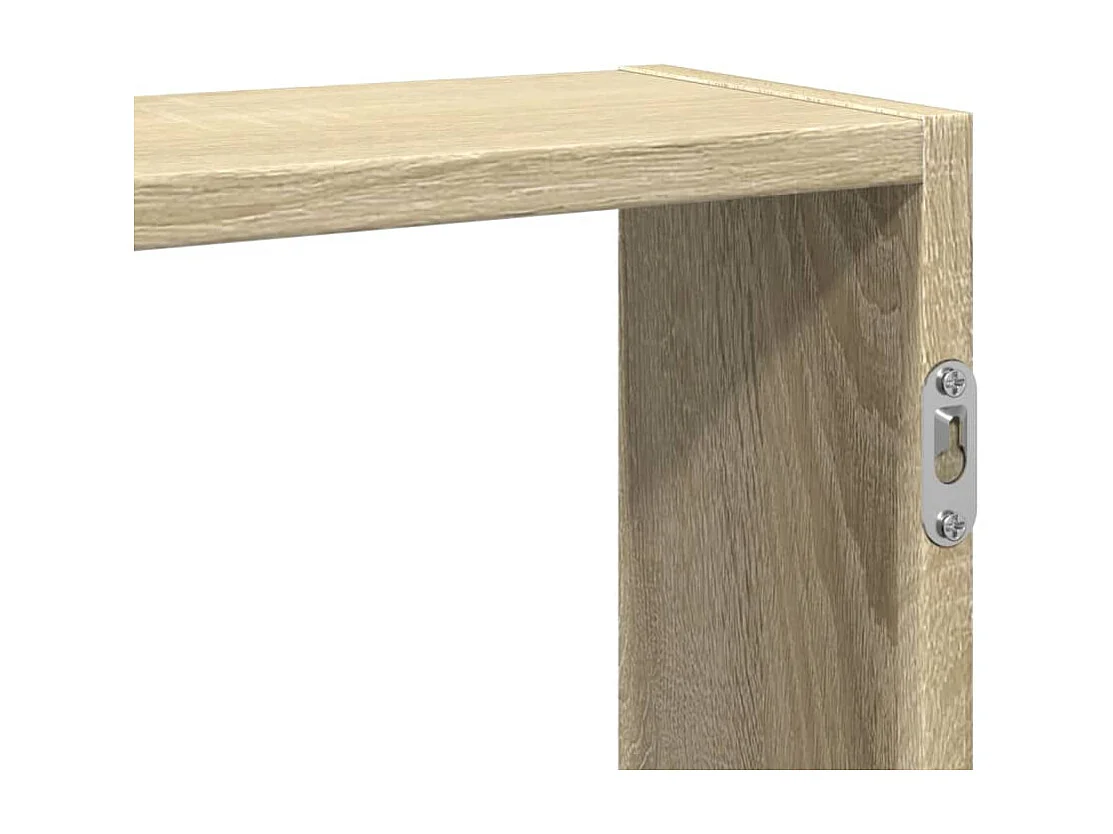 Półka ścienna dębowa sonoma 99x15x60 cm z drewna inżynieryjnego, 4 przegrody, design unoszący się, maksymalne obciążenie 25 kg