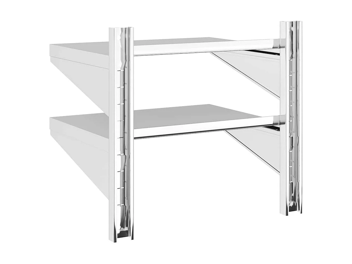 Estante parede 2 prateleiras 50x40x48 cm aço inoxidável prata