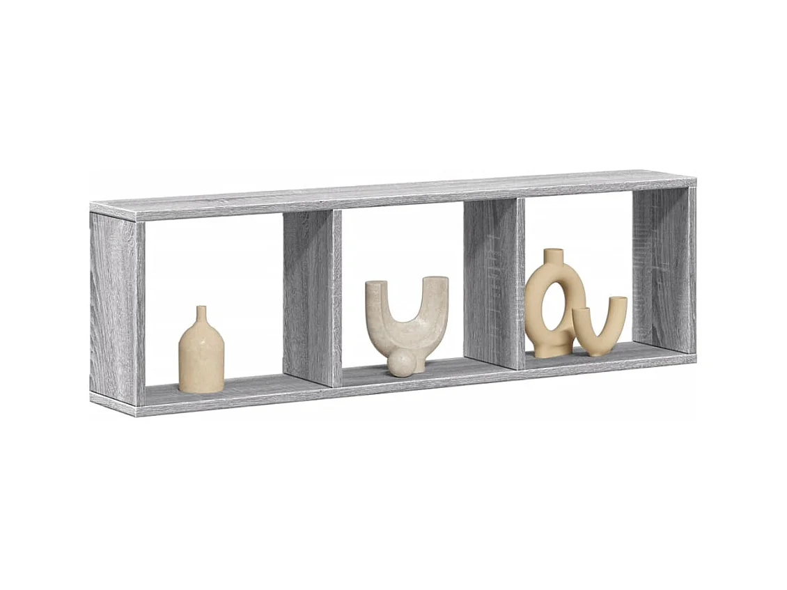 Wandschrank 100x16x30 cm Grau Sonoma Holzwerkstoff