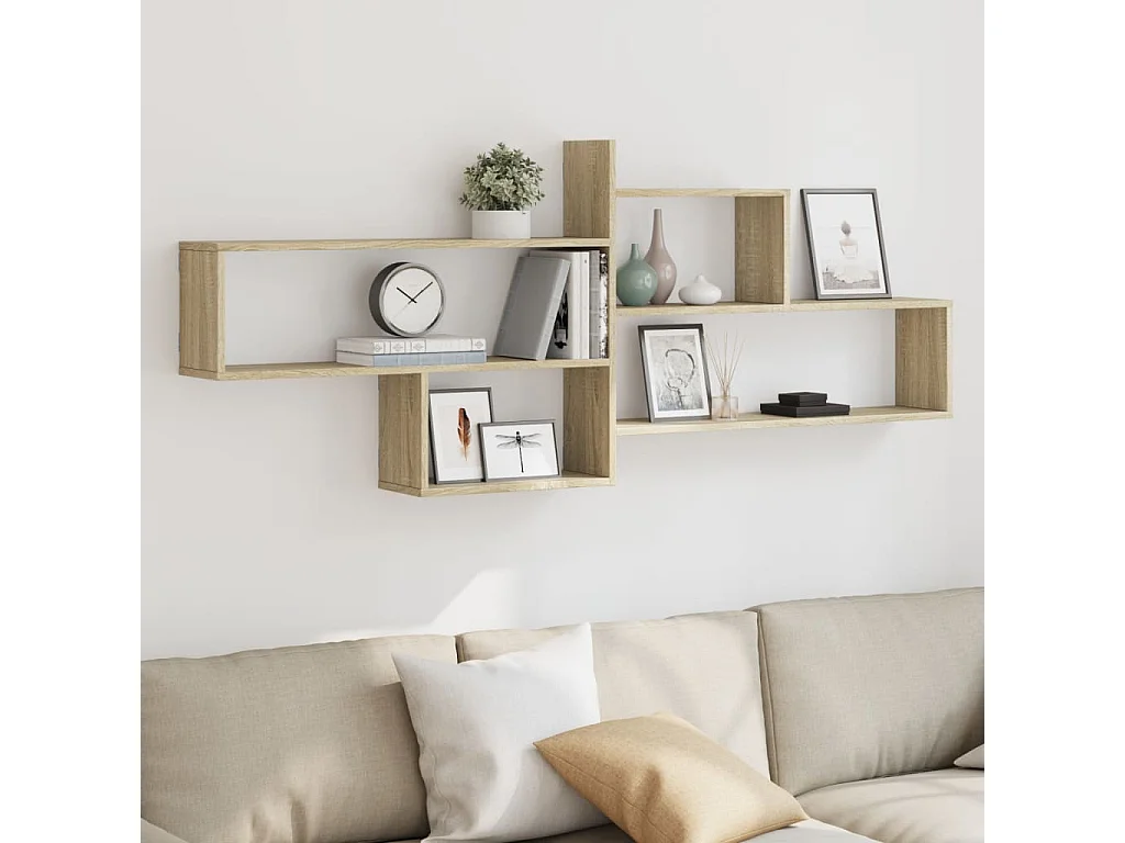 Wandschap 167,5x18x68 cm bewerkt hout sonoma eikenkleurig