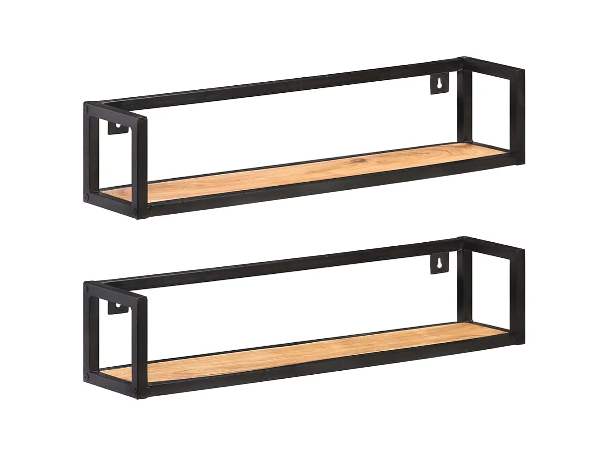 Wandschappen 2 st 80 cm massief acaciahout