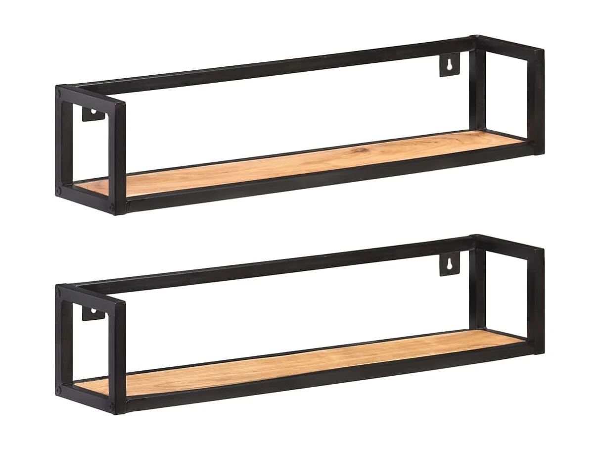 Wandschappen 2 st 80 cm massief acaciahout