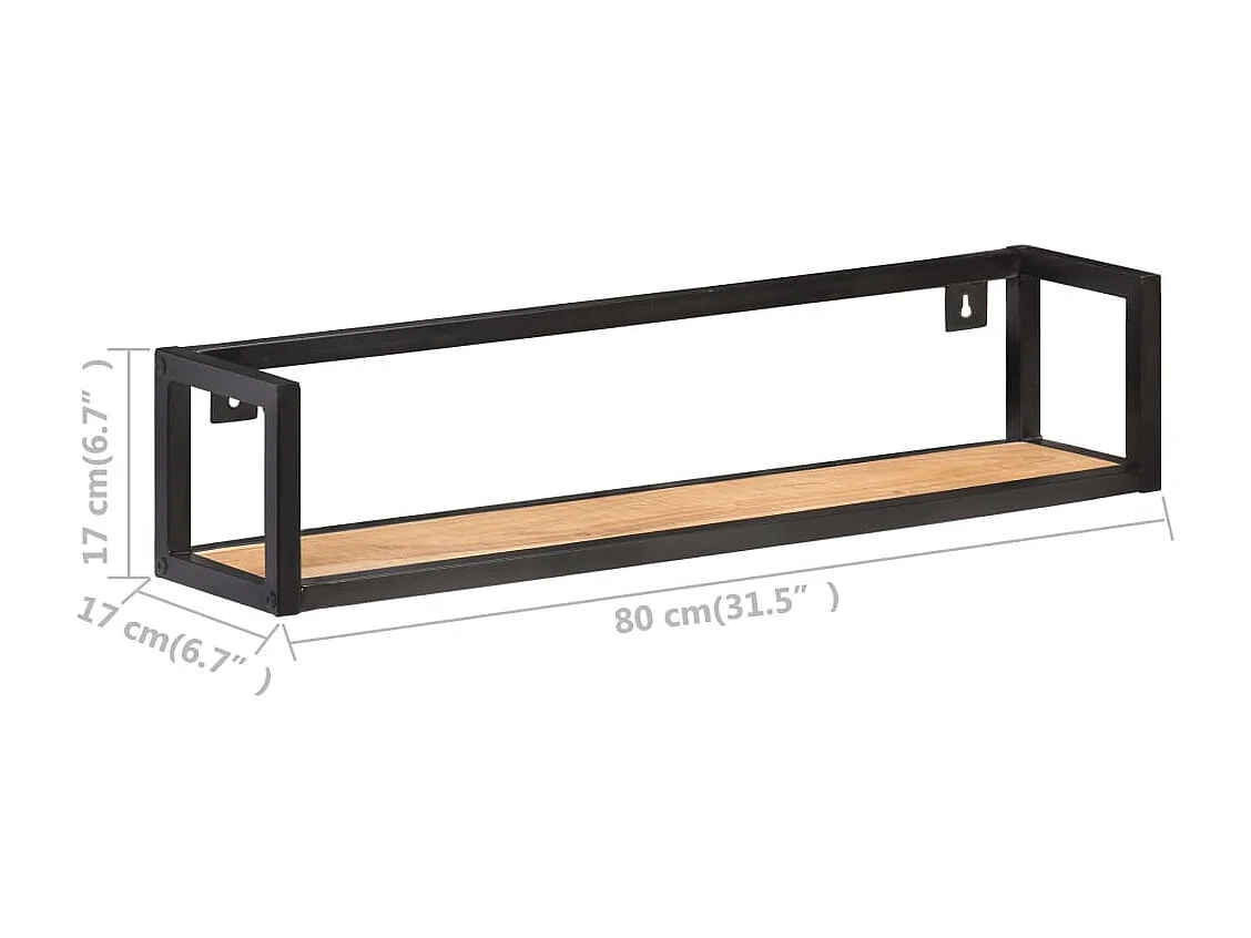 Wandschappen 2 st 80 cm massief acaciahout