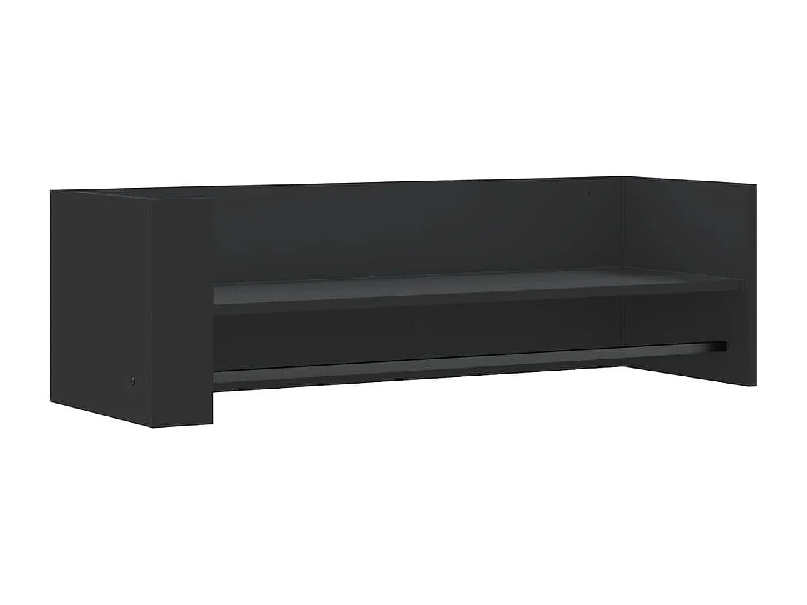Scaffale a Parete Nero 100x35x30,5 cm in Legno Multistrato