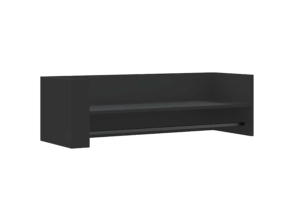 Wandschap 100x35x30,5 cm bewerkt hout zwart