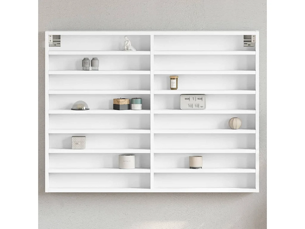Armoire à vitrine blanc 100x8,5x75 cm bois d'ingénierie