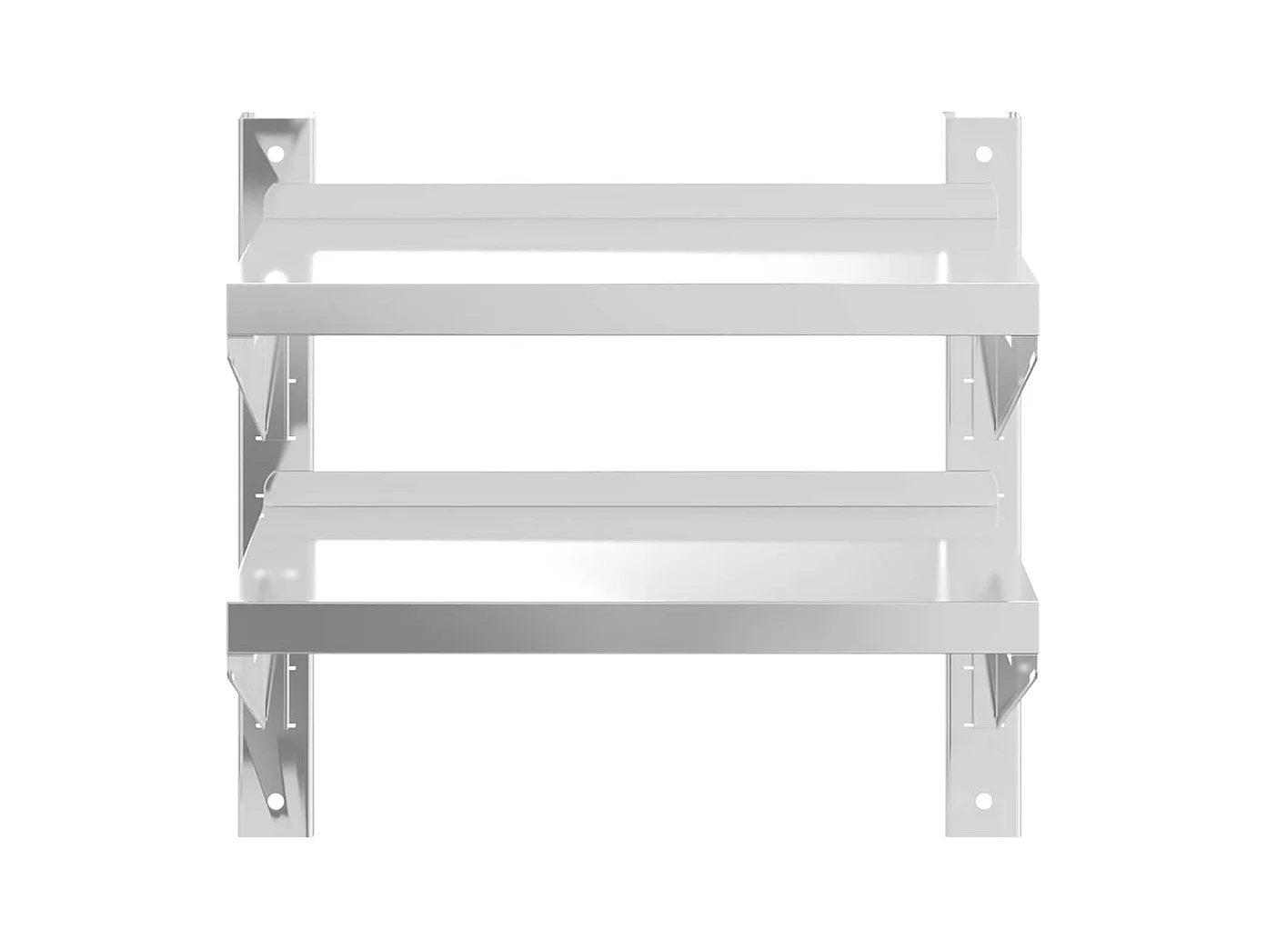 Wandschap 2-laags 50x23,5x48 cm roestvrijstaal zilverkleurig