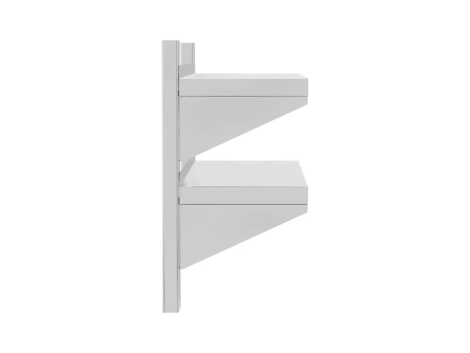 Wandschap 2-laags 50x23,5x48 cm roestvrijstaal zilverkleurig