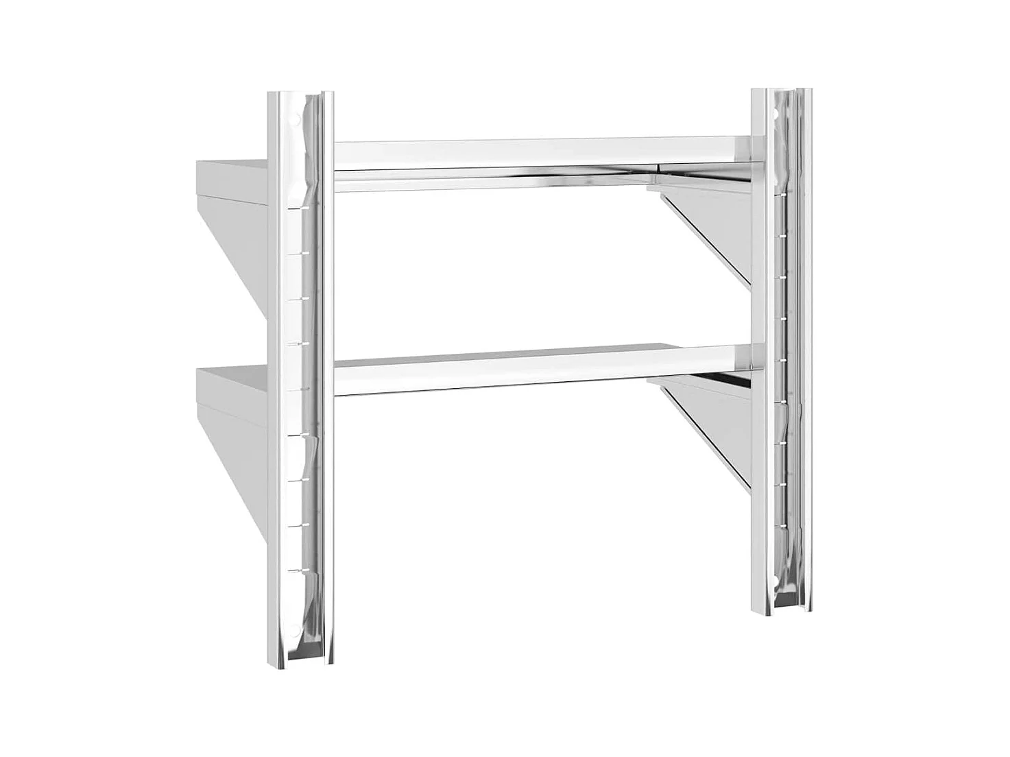 Wandschap 2-laags 50x23,5x48 cm roestvrijstaal zilverkleurig