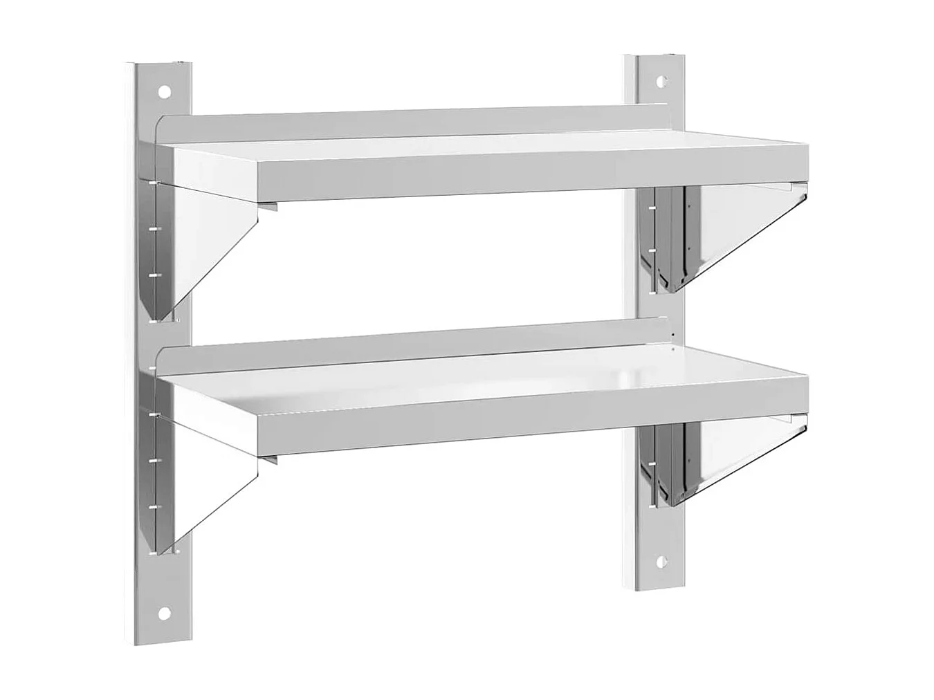 Étagère murale 2 niveaux 50x23,5x48 cm argenté acier inoxydable