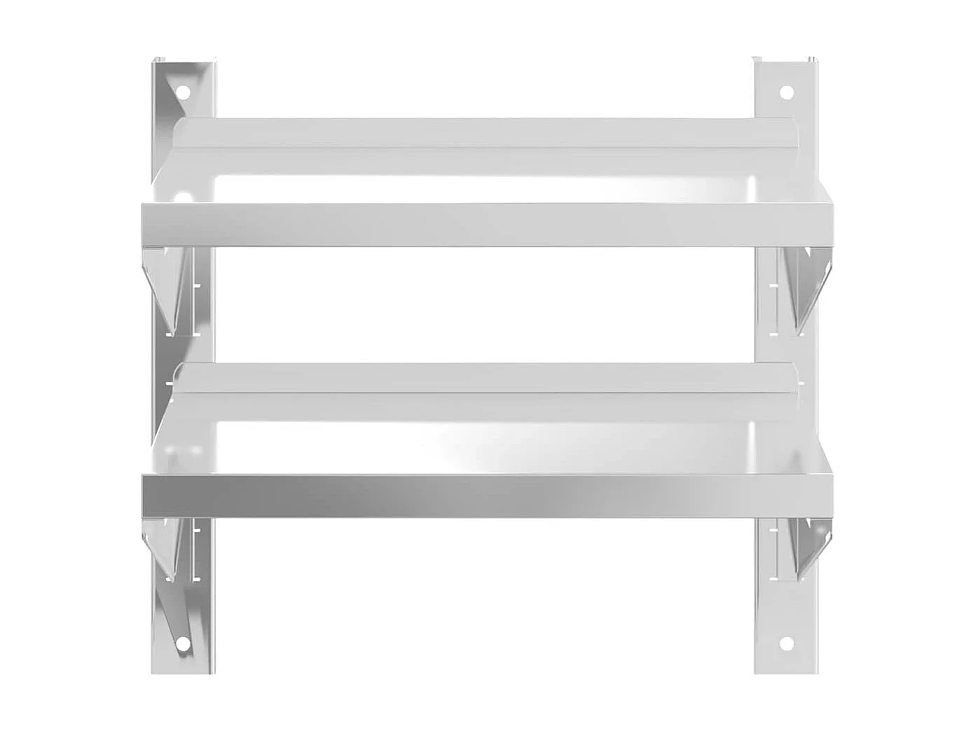 Étagère murale 2 niveaux 50x23,5x48 cm argenté acier inoxydable