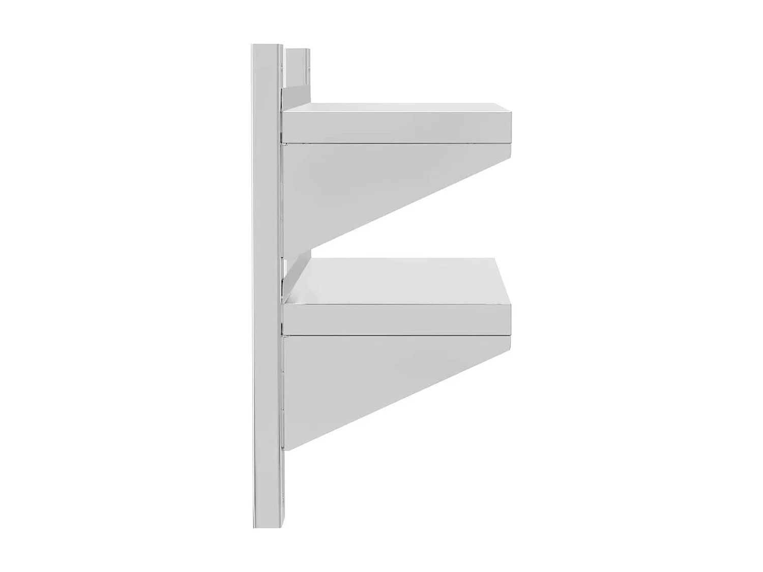 Étagère murale 2 niveaux 50x23,5x48 cm argenté acier inoxydable