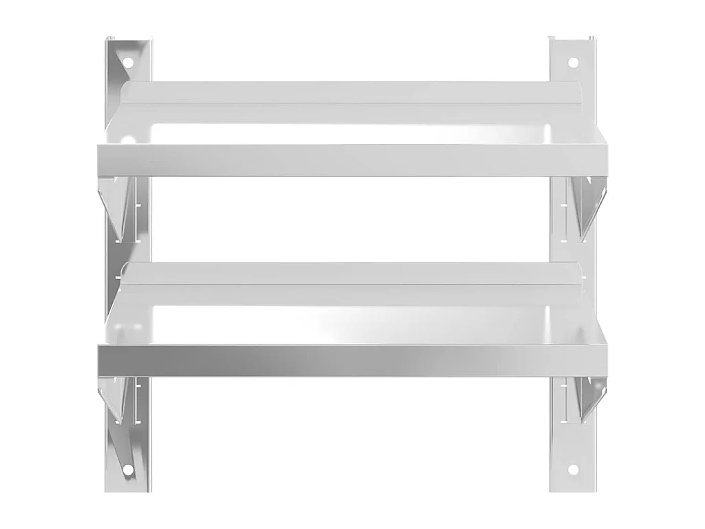 Étagère murale 2 niveaux 50x23,5x48 cm argenté acier inoxydable