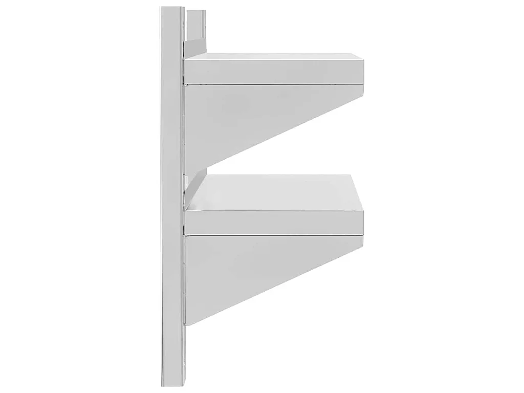 Étagère murale 2 niveaux 50x23,5x48 cm argenté acier inoxydable