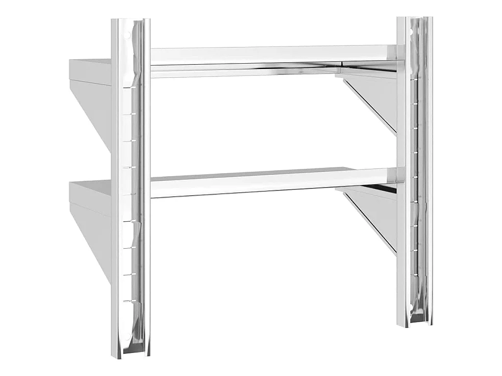 Étagère murale 2 niveaux 50x23,5x48 cm argenté acier inoxydable