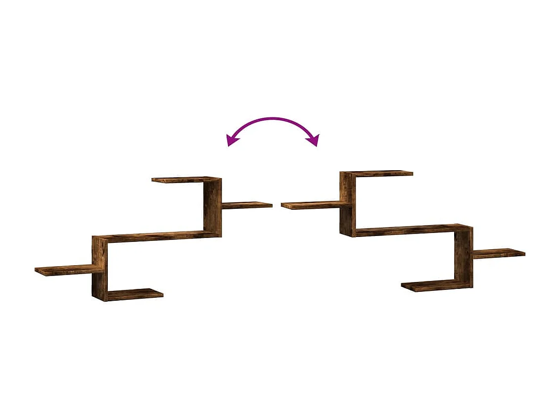 Étagère murale chêne fumé 104x15x49 cm bois d'ingénierie