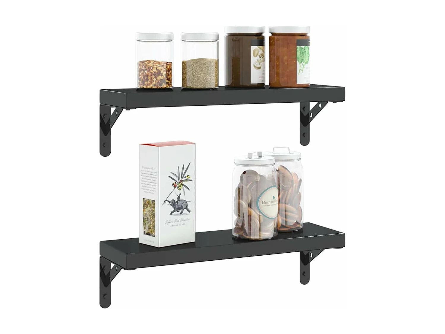 Regalträger 4 Stk. 15x2,5x11,5 cm Schwarz Edelstahl