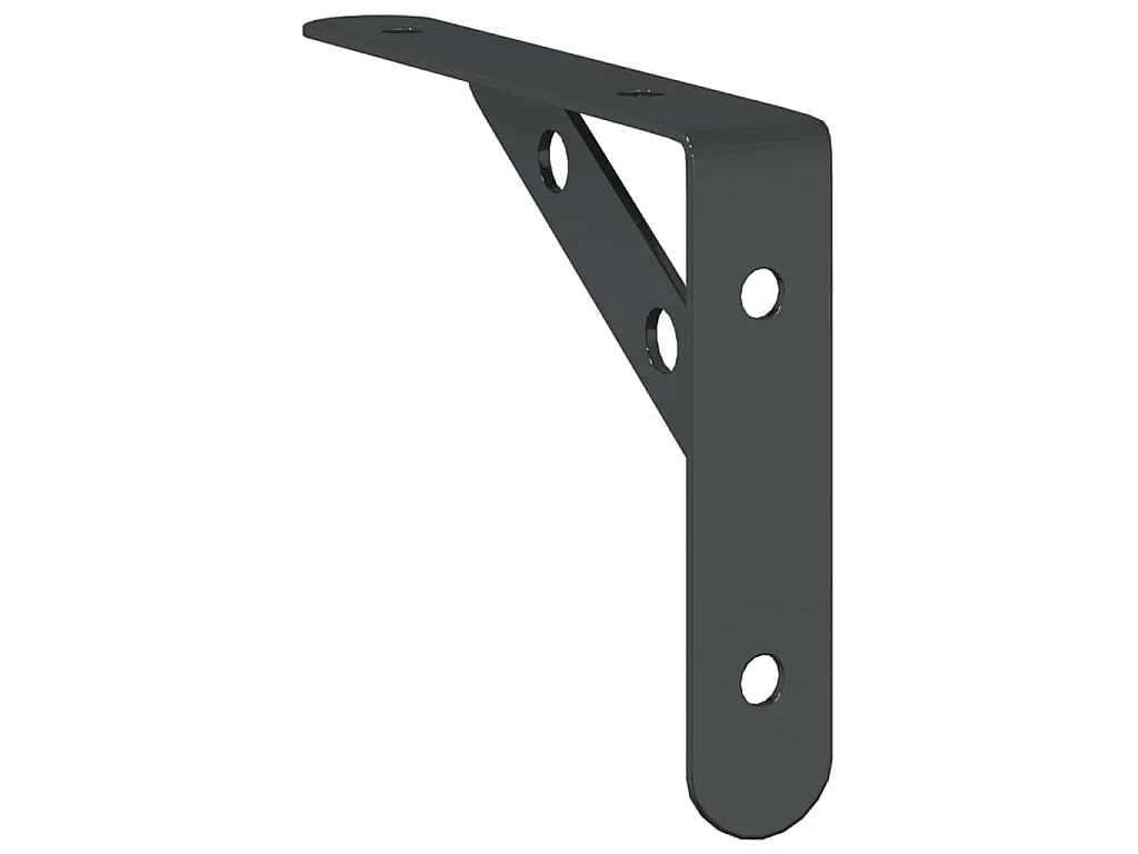 Supports d'étagères 4 pcs 15x2,5x11,5 cm noir acier inoxydable