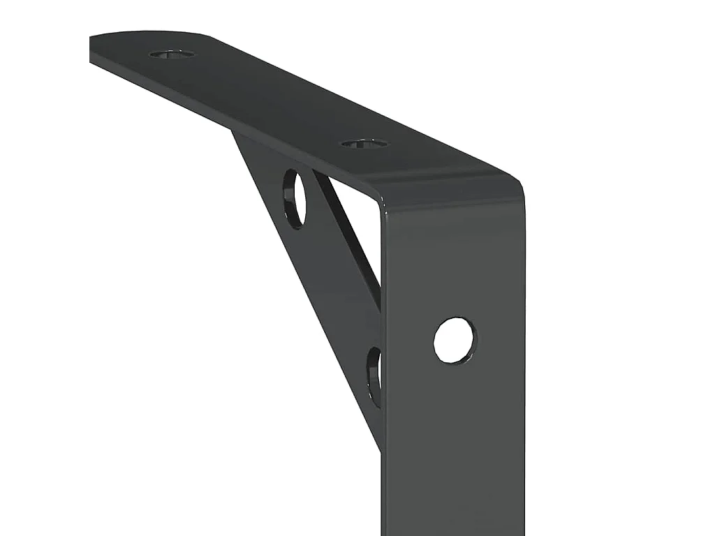 Supports d'étagères 4 pcs 15x2,5x11,5 cm noir acier inoxydable