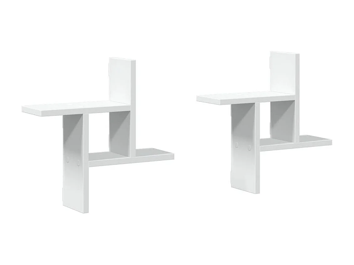 Prateleiras de parede 2 pcs 38x12x38cm derivados madeira branco