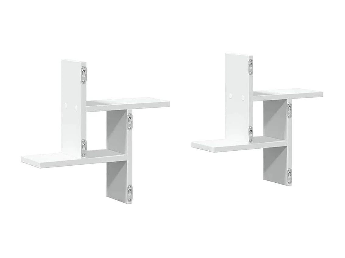 Étagères murales 2 pcs blanc 38x12x38 cm bois d'ingénierie