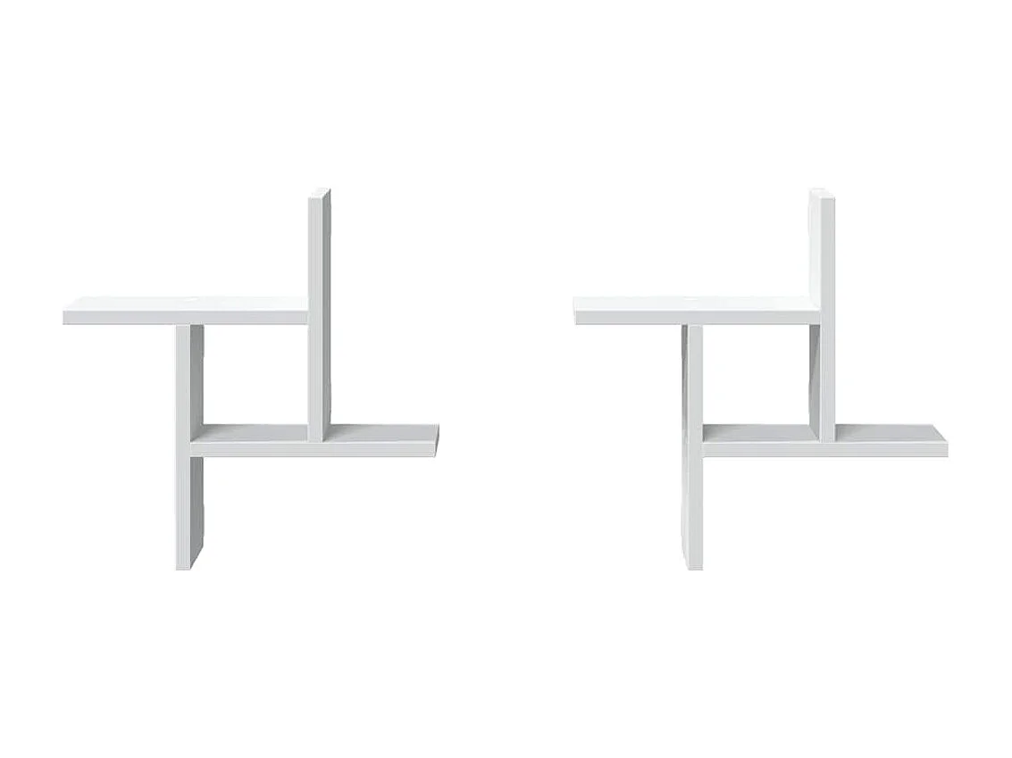 Étagères murales 2 pcs blanc 38x12x38 cm bois d'ingénierie