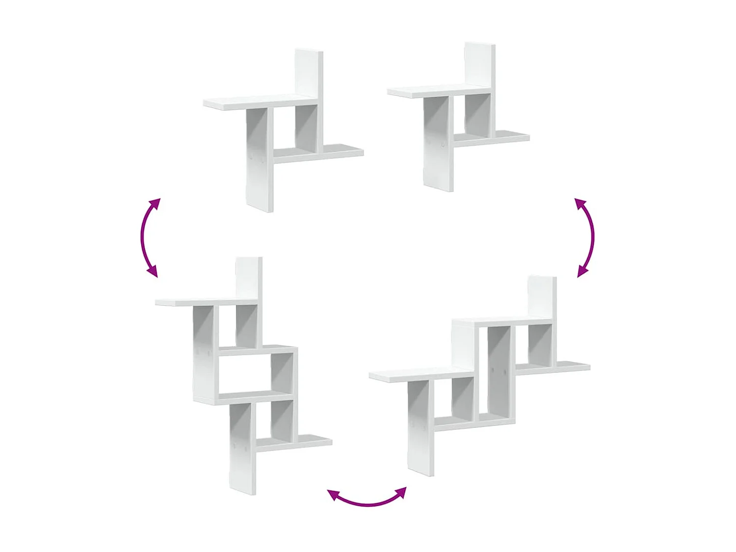 Étagères murales 2 pcs blanc 38x12x38 cm bois d'ingénierie