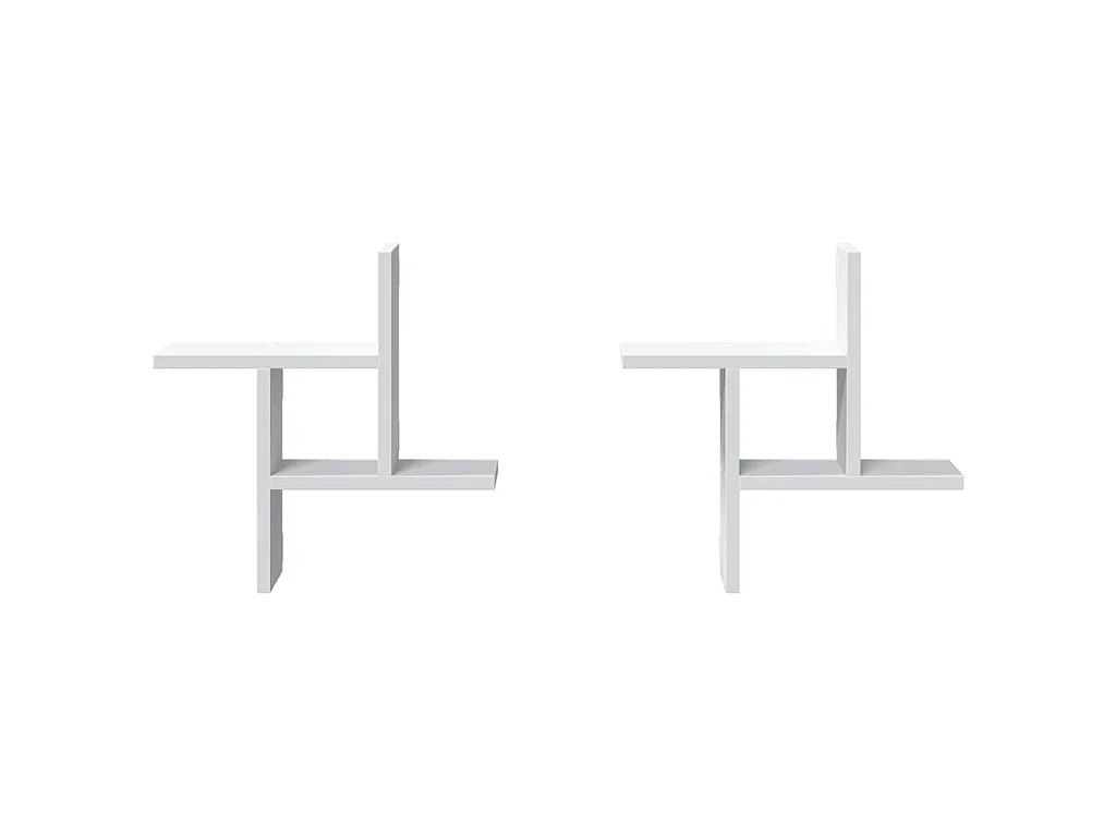 Étagères murales 2 pcs blanc 38x12x38 cm bois d'ingénierie