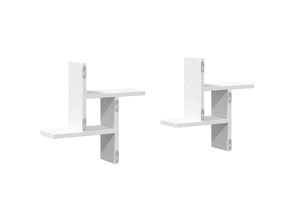 Étagères murales 2 pcs blanc 38x12x38 cm bois d'ingénierie