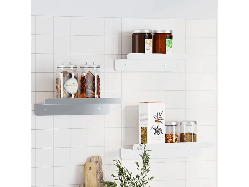 Wandschappen 3 st roestvrijstaal zilverkleurig