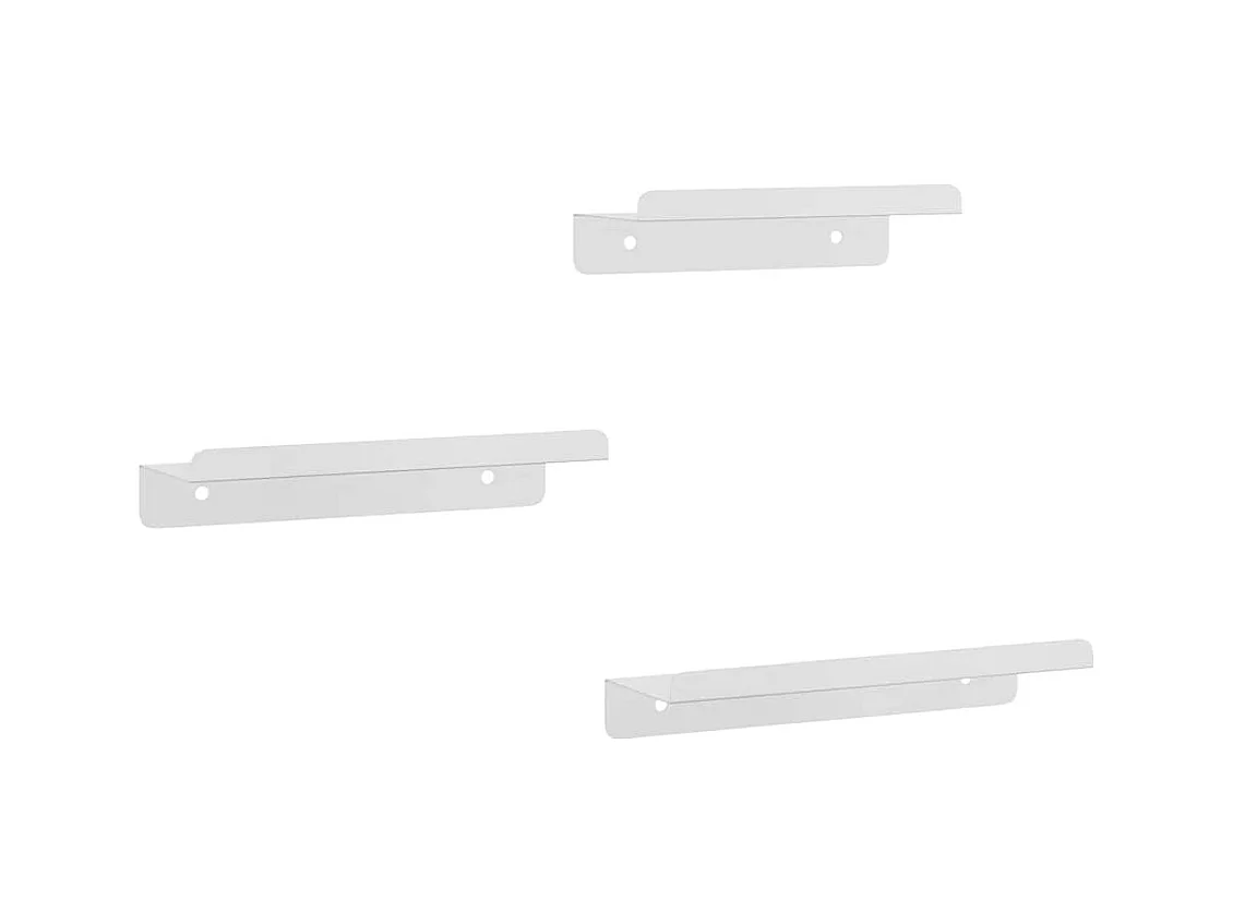 Wandschappen 3 st roestvrijstaal zilverkleurig